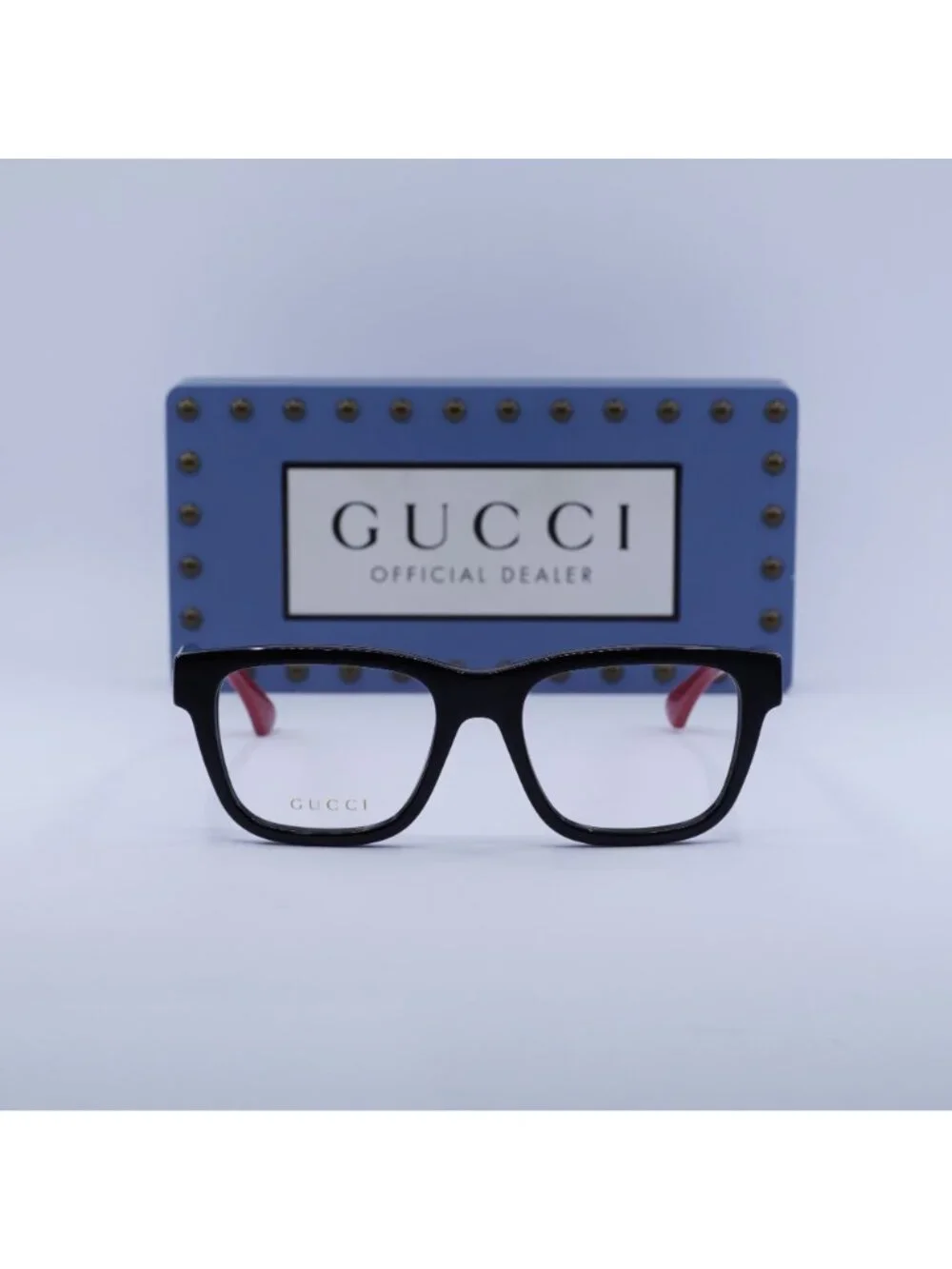 Gucci GG1870O 001 Square Eyeglasses - Black/Green/Red 53mm